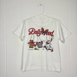 🦋VINTAGE 90’s Dollywood Dolly Parton White Tee Shirt Kid’s Size XS Memorabilia